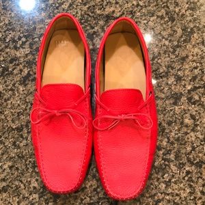 Tod’s Red loafer driving shoes